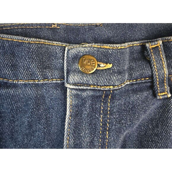 90s Vintage Lee Mom Jeans Womens Sz 14‎ Blue Denim High Rise Straight Made USA - Picture 7 of 13